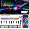 Dynamic Ambient Light 18-piece app car interior lighting kit