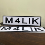 outlined laser cut acrylic custom number plates